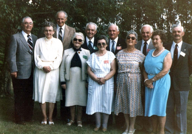 The original Conveys - Pat (Catherine), Mick (Winnie), John (Annette), George (Marion), and Tony Convey, with their sister Mary (Kirk) Kirkpatrick.